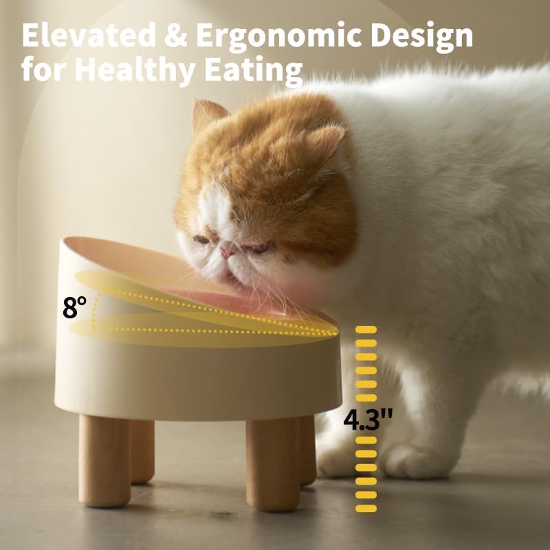 MS!MAKE SURE Ceramic Elevated Cat Bowls, Adjustable Raised Double Bowls Set, Pet Bowl with Anti Slip Rubber Pad, Leak-Proof, Stress Neck Free Food & Water Bowls for Small Dogs Geen - Image 2